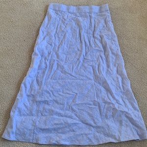 J Crew blue linen midi skirt